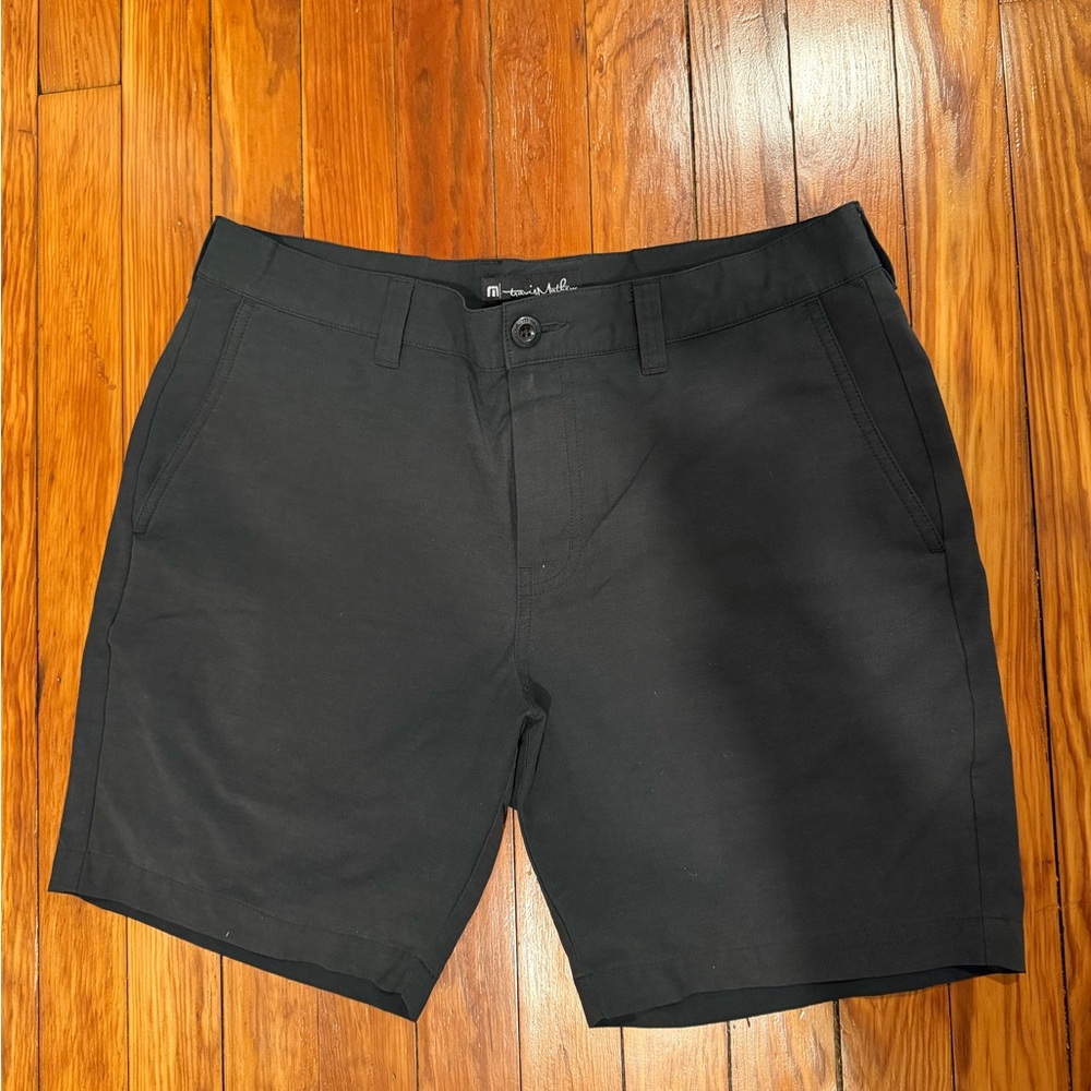 Travis Mathew Men's Black Flat Front Shorts